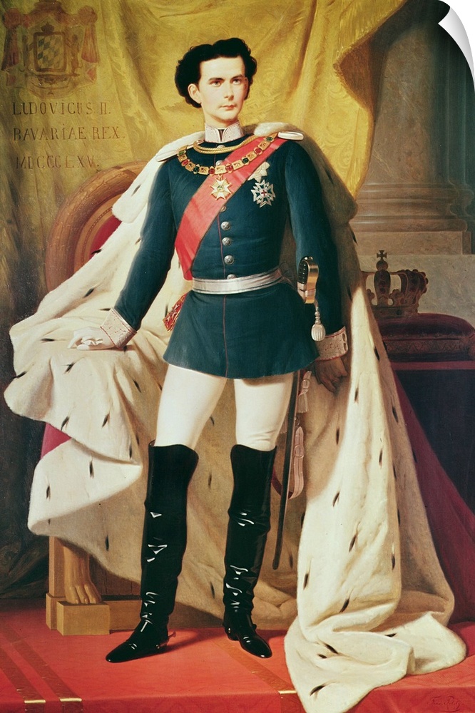 Portrait of Ludwig II (1845-86)of Bavaria in uniform, 1865