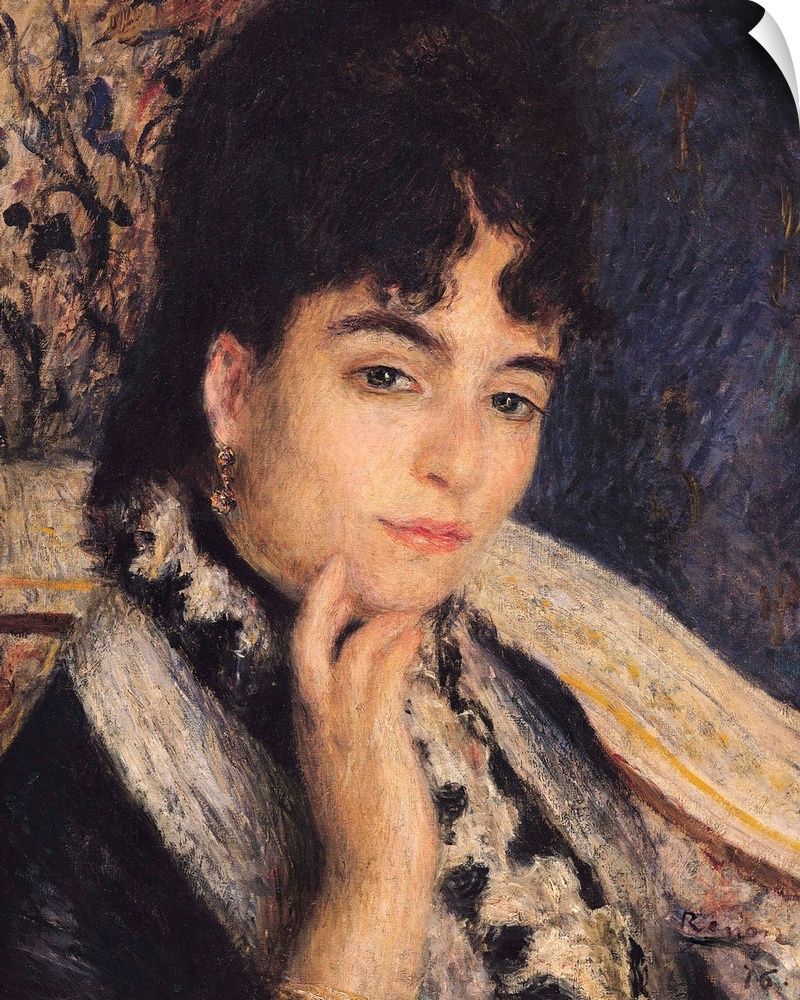 XIR175173 Portrait of Madame Alphonse Daudet (1844-1940) 1876 (oil on canvas); by Renoir, Pierre Auguste (1841-1919); 46x3...