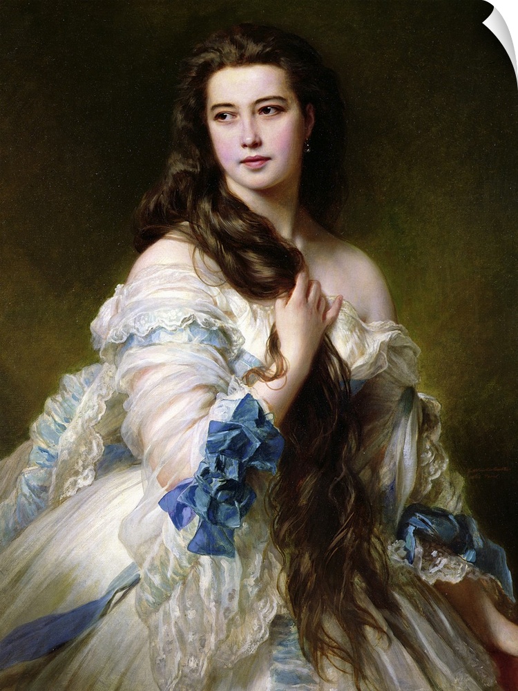 XIR39287 Portrait of Madame Rimsky-Korsakov (1833-78) nee Varvara Dmitrievna Mergassov, 1864 (oil on canvas)  by Winterhal...