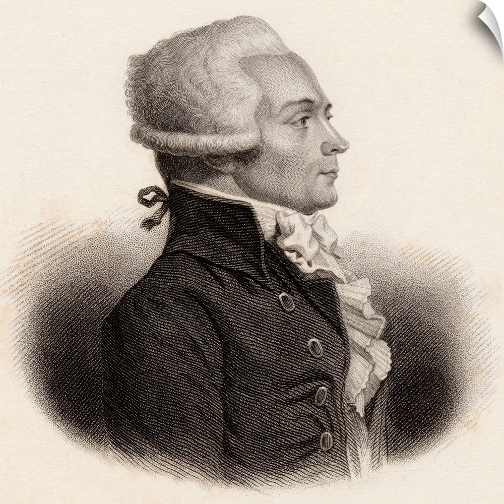Maximilien Robespierre,1758-1794.  Jacobin leader during French Revolution. 19th century print engraved by Freeman.