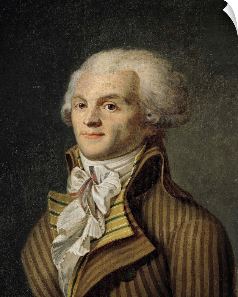 XIR21198 Portrait of Maximilien de Robespierre (1758-94) (oil on canvas) by French School, (18th century); Musee de la Vil...