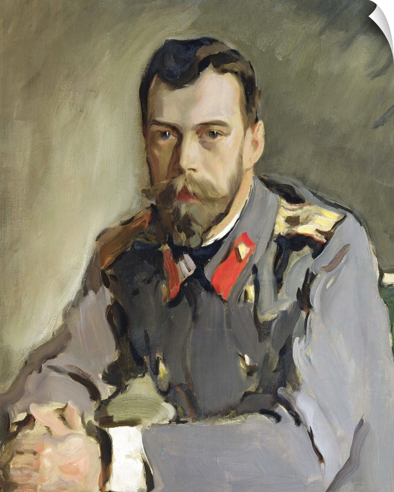 BAL329146 Portrait of Nicholas II, 1900 (oil on canvas)  by Serov, Valentin Aleksandrovich (1865-1911); Tretyakov Gallery,...