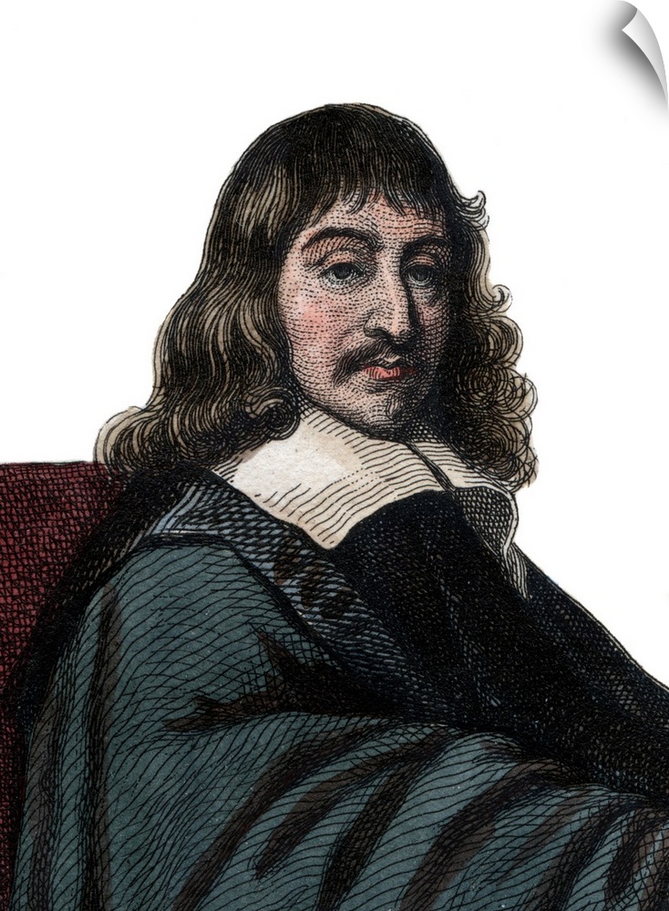 Portrait of Rene Descartes (1596-1650), French philosopher and writer by French School, (19th century).
