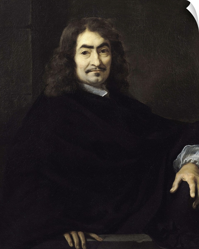 XIR70891 Portrait, presumed to be Rene Descartes (1596-1650) (oil on canvas)  by Bourdon, Sebastien (1616-71); 88x71 cm; L...