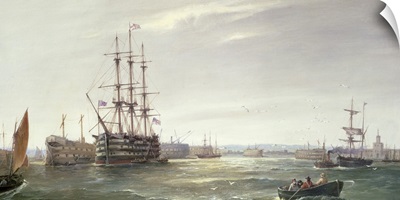 Portsmouth Harbour: HMS Victory among the Hulks, 1892