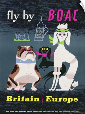 Poster advertising British Overseas Airways, c.1962