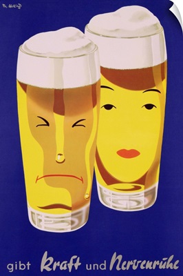 Poster advertising German Beer, c.1950