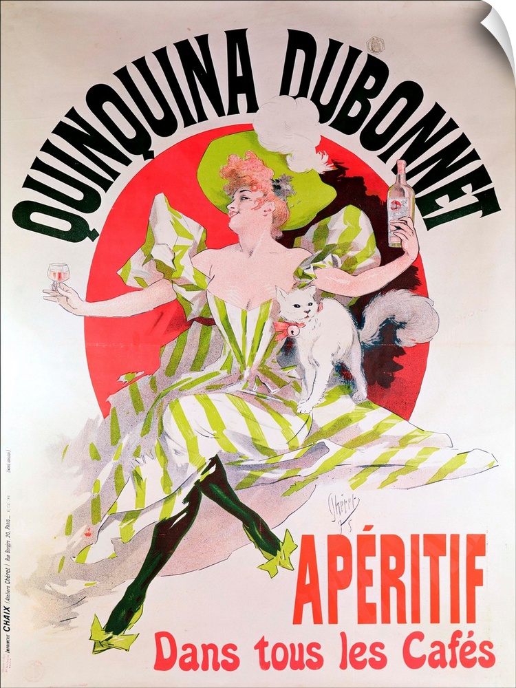 XIR139138 Poster advertising 'Quinquina Dubonnet' aperitif, 1895 (colour litho)  by Cheret, Jules (1836-1932); colour lith...