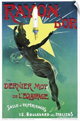 Poster advertising 'Rayon d'Or' lighting