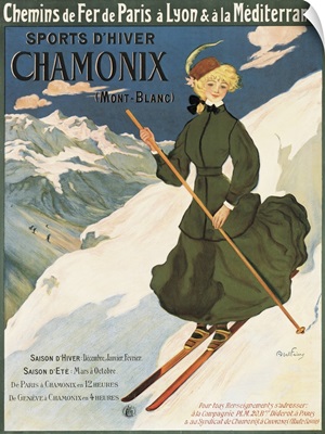 Poster advertising SNCF routes to Chamonix, 1910