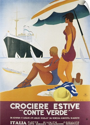 Poster advertising the 'Conte Verde', 1932