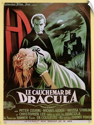 Poster advertising the French version of the film, 'The Horror of Dracula'