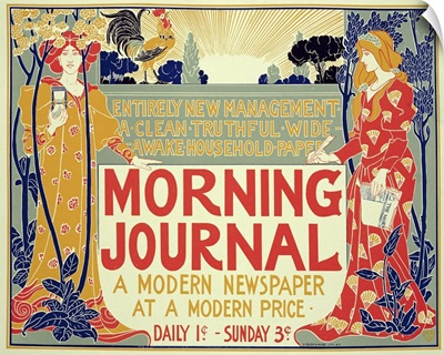 poster advertising the 'Morning Journal, A Modern Newspaper at a Modern Price',