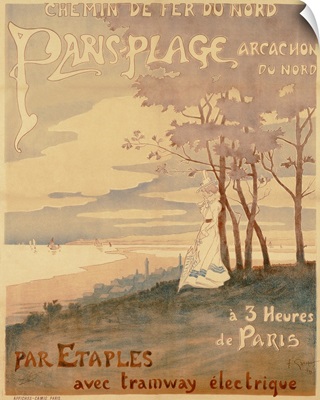 Poster advertising Trams to Paris-Plage, 1899
