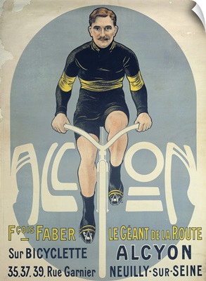 Poster depicting Francois Faber (d.1915) on his Alcyon bicycle
