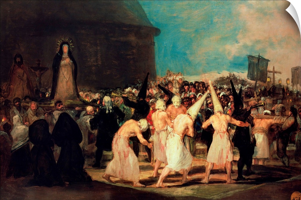 XIR541 Procession of Flagellants, 1815-19 (oil on canvas)  by Goya y Lucientes, Francisco Jose de (1746-1828); 46x73 cm; R...