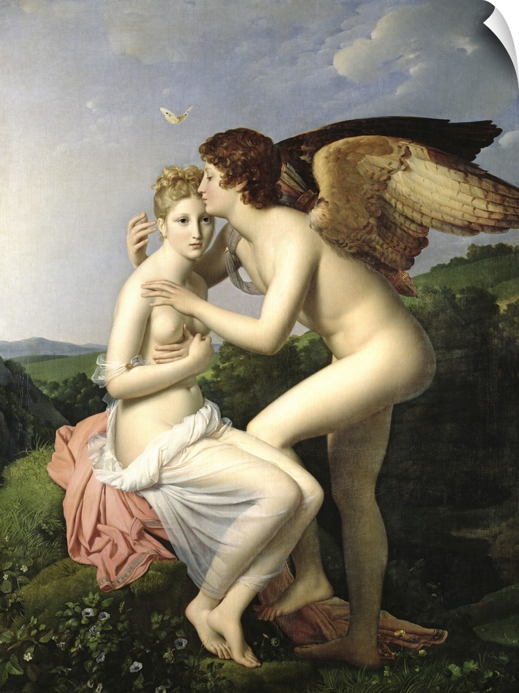 XIR42222 Psyche Receiving the First Kiss of Cupid, 1798 (oil on canvas)  by Gerard, Francois Pascal Simon, Baron (1770-183...