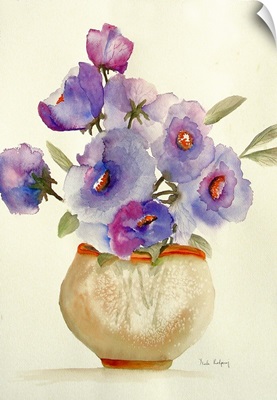 Purple Anemones in a Vase