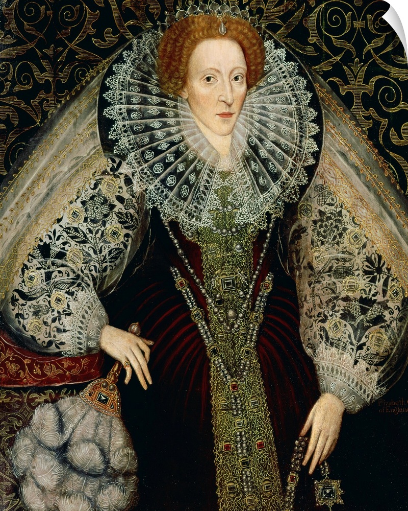 BAL72728 Queen Elizabeth I, c.1585-90 (panel); by Bettes, John the Younger (c.1530-1615/6) (attr.to); oil on panel; 96.5x8...