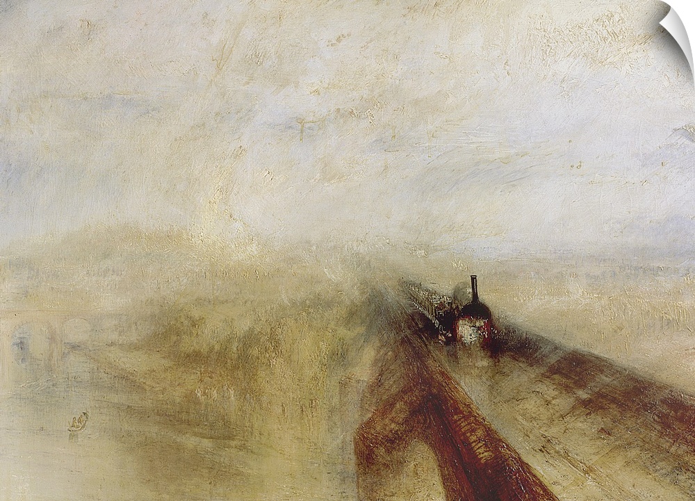 BAL4053 Rain Steam and Speed, The Great Western Railway, painted before 1844 (oil on canvas)  by Turner, Joseph Mallord Wi...