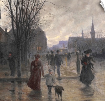 Rainy Evening on Hennepin Avenue, c.1902
