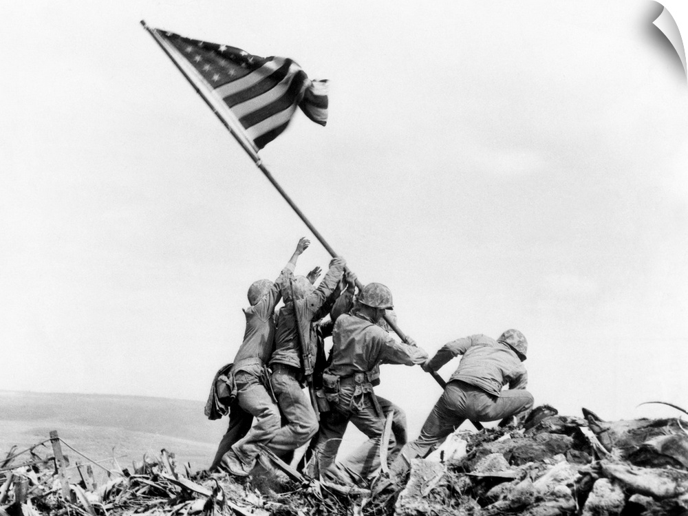 Raising the Flag on Iwo Jima, photo by Joe Rosenthal, february 23, 1945