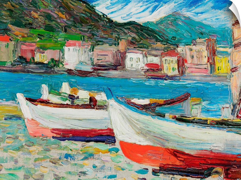 Rapallo, Boats, 1905 (originally oil on canvasboard) by Kandinsky, Wassily (1866-1944)