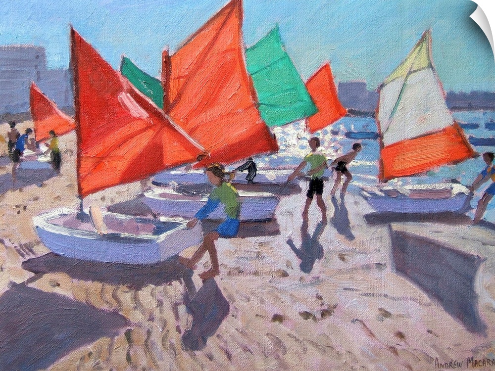 Red Sails, Royan, France, oil on canvas, by Andrew Macara.