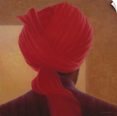Red Turban On Amber, Deoghar