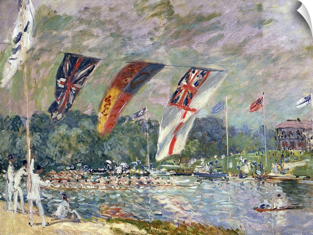 XIR8071 Regatta at Molesey, 1874 (oil on canvas) (see also 144130)  by Sisley, Alfred (1839-99); 66x91.5 cm; Musee d'Orsay...