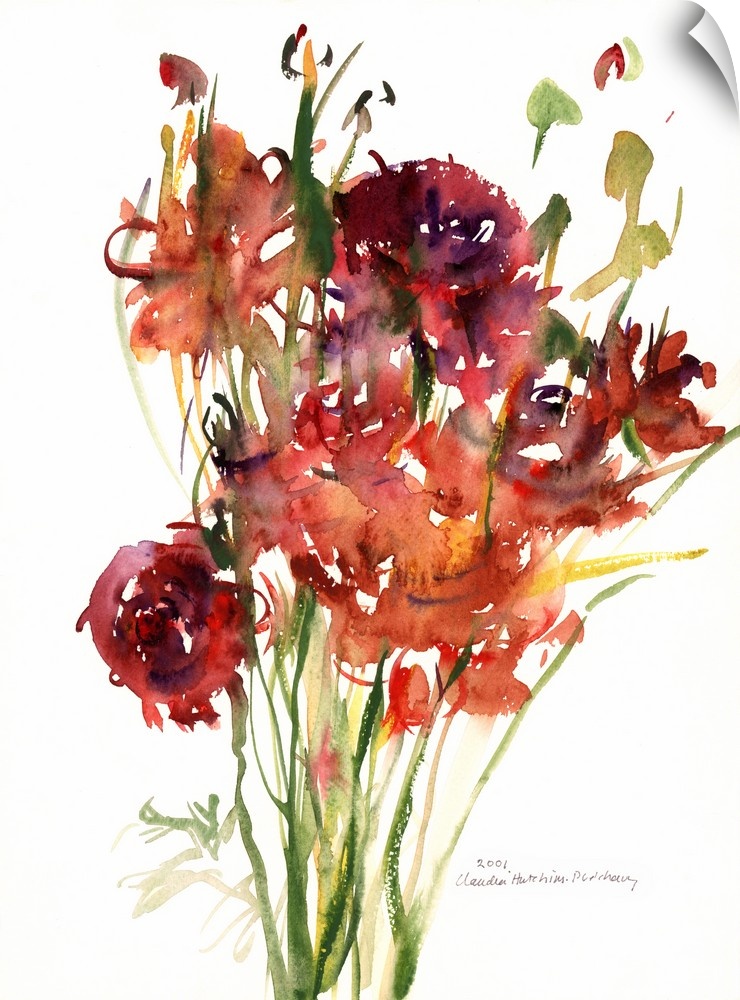 Contemporary floral watercolor painting.
