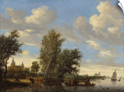 River Landscape With Ferry, 1649