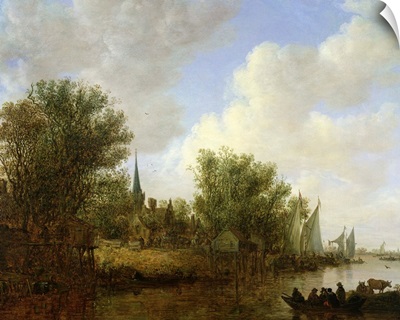 River scene with a View of Overschie, 1651