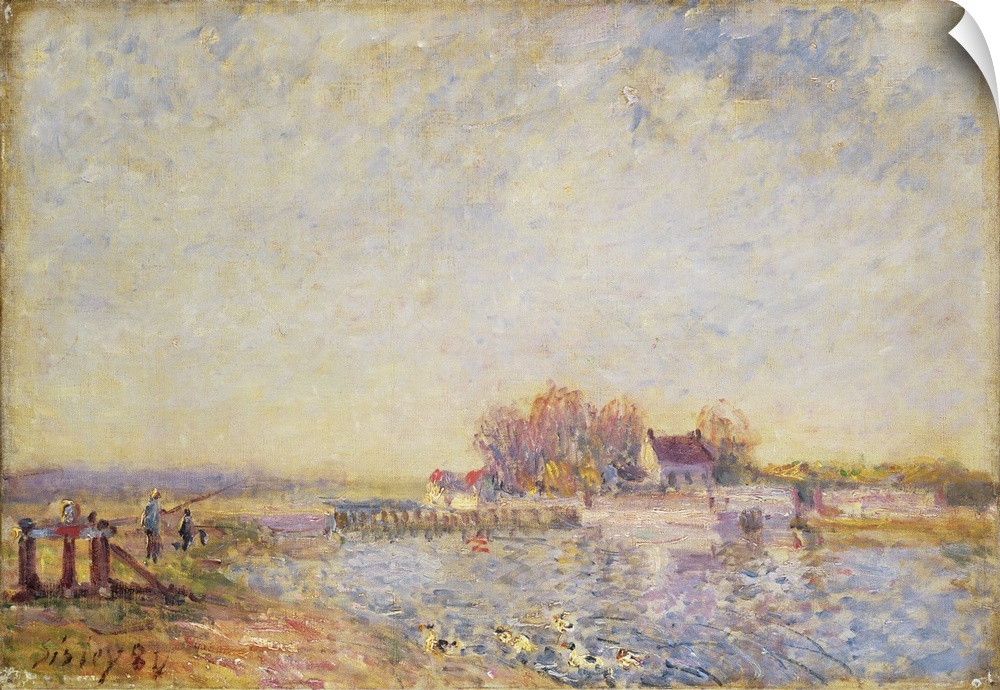 River Scene With Ducks, 1881 (Originally oil on canvas)