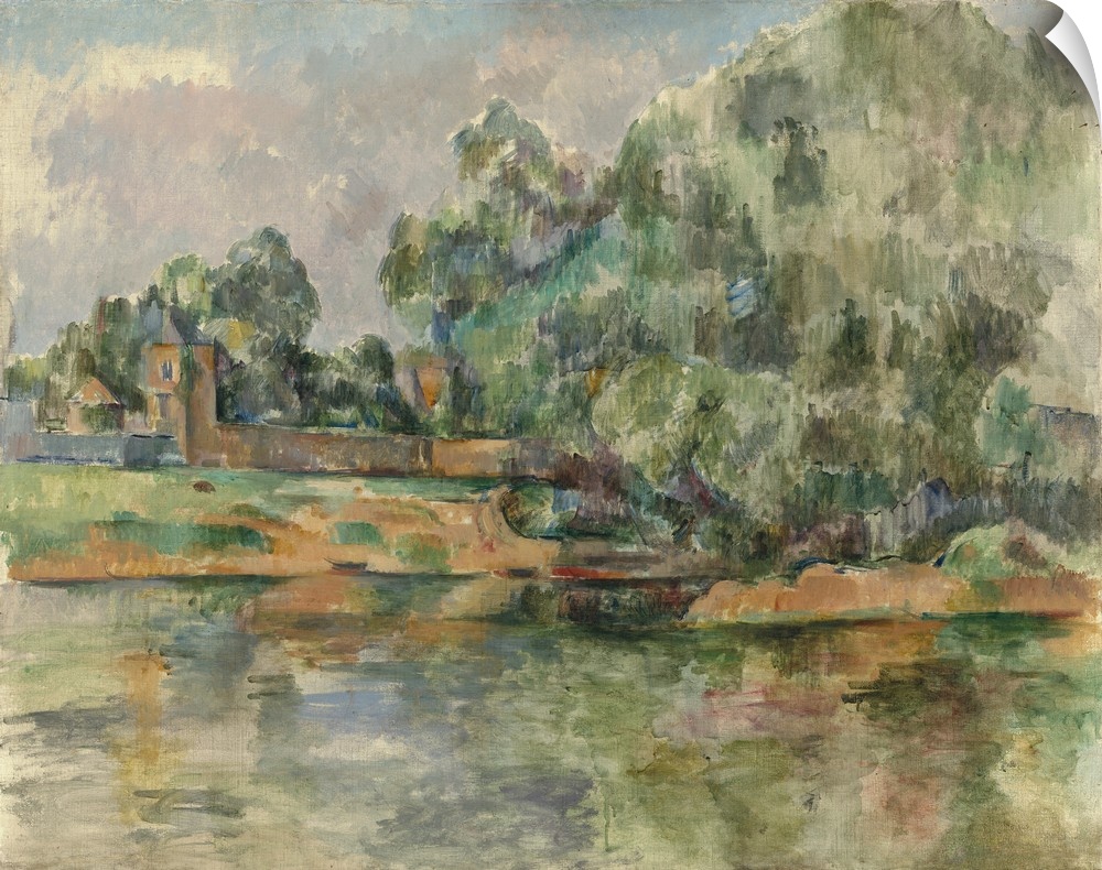 Riverbank, c. 1895, oil on canvas.  By Paul Cezanne (1839-1906).