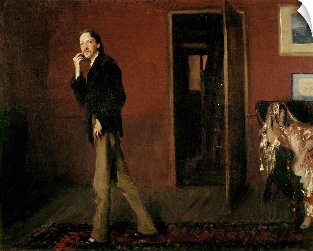 Robert Louis Stevenson And His Wife, 1885 (originally oil on canvas) by John Singer Sargent (1856-1925).