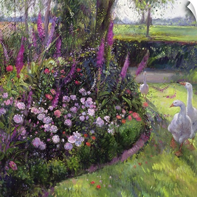 Rose Bed and Geese, 1992