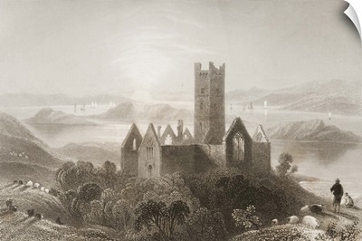 Roserk Abbey, County Mayo, Ireland, from 'Scenery and Antiquities of Ireland'