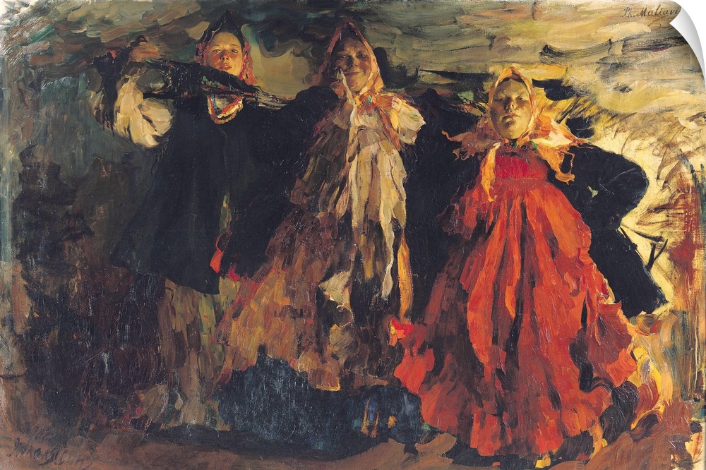 XIR52491 Russian Peasants, 1902 (oil on canvas)  by Maljavin, Filipp Andreevic (1869-1940); 215x305 cm; Musee d'Orsay, Par...