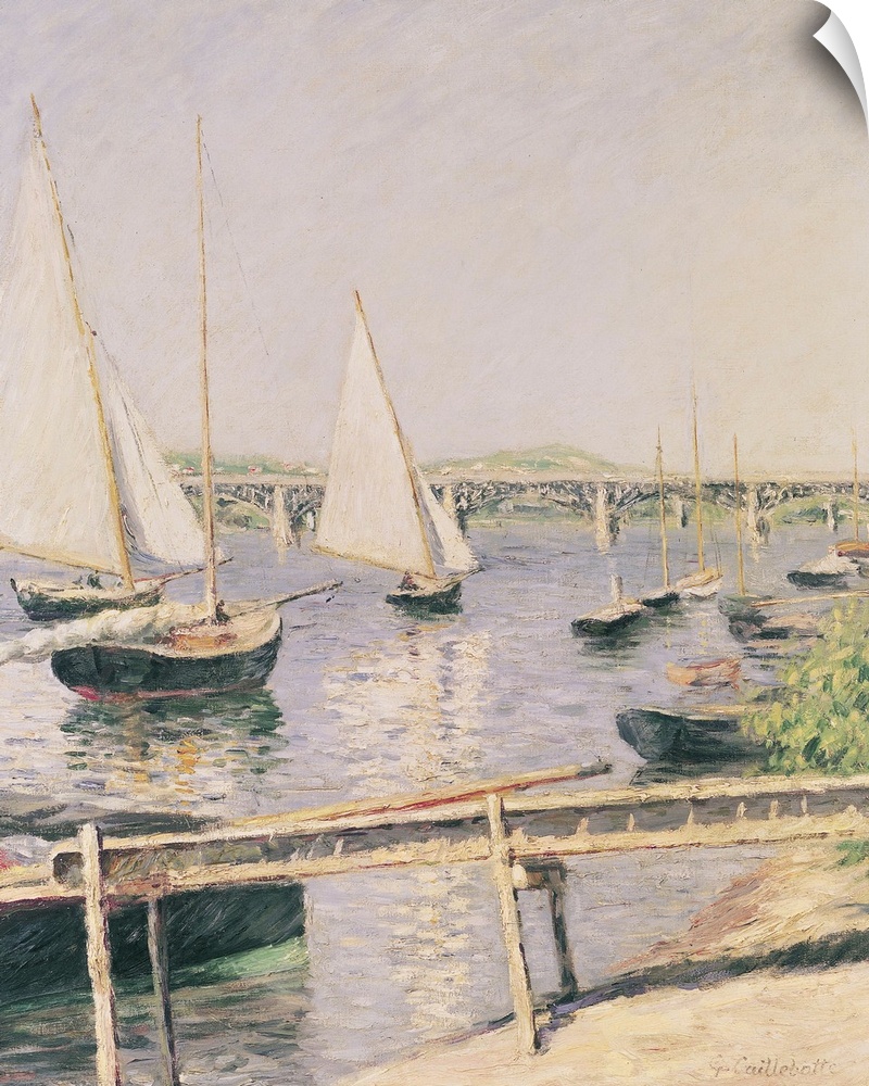 XIR16605 Sailing boats at Argenteuil, c.1888 (oil on canvas); by Caillebotte, Gustave (1848-94); 65x55.5 cm; Musee d'Orsay...