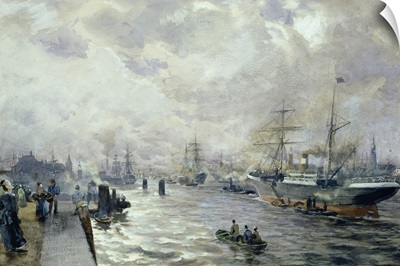 Sailing Ships in the Port of Hamburg, 1889
