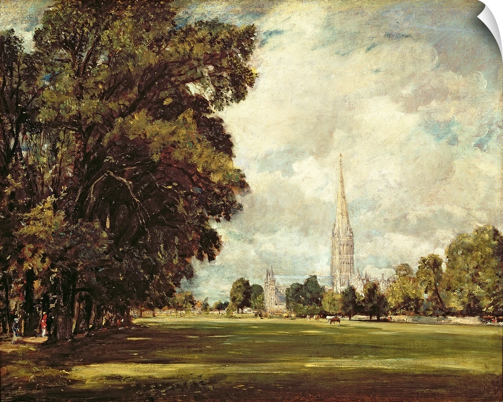 XJL61178 Salisbury Cathedral from Lower Marsh Close, 1820 (oil on canvas)  by Constable, John (1776-1837); 73x91 cm; Natio...