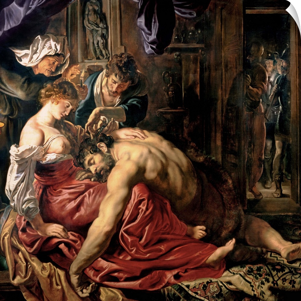 CH15815 Samson and Delilah, c.1609 (oil on panel); by Rubens, Peter Paul (1577-1640)