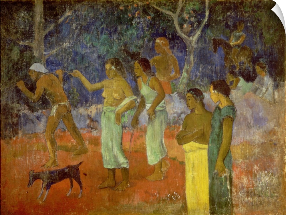 BAL106355 Scene from Tahitian Life, 1896 (oil on canvas)  by Gauguin, Paul (1848-1903); 89x125 cm; Hermitage, St. Petersbu...