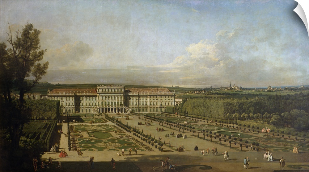 XAM68679 Schonbrunn Palace and gardens, 1759-61 (oil on canvas)  by Bellotto, Bernardo (1720-80); 135x235 cm; Kunsthistori...