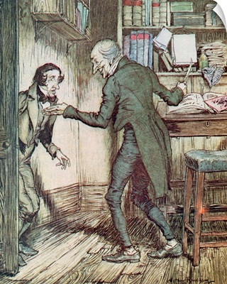 Scrooge and Bob Cratchit, from Dickens A Christmas Carol
