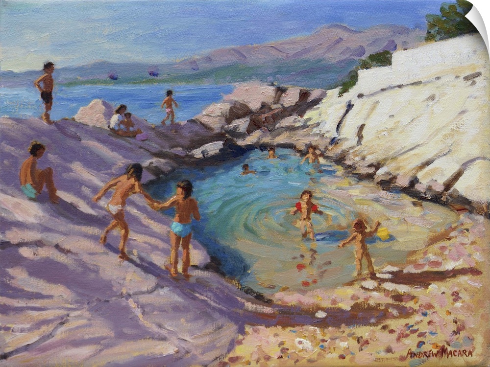 Sea pool, Croatia, oil on canvas.  By Andrew Macara.