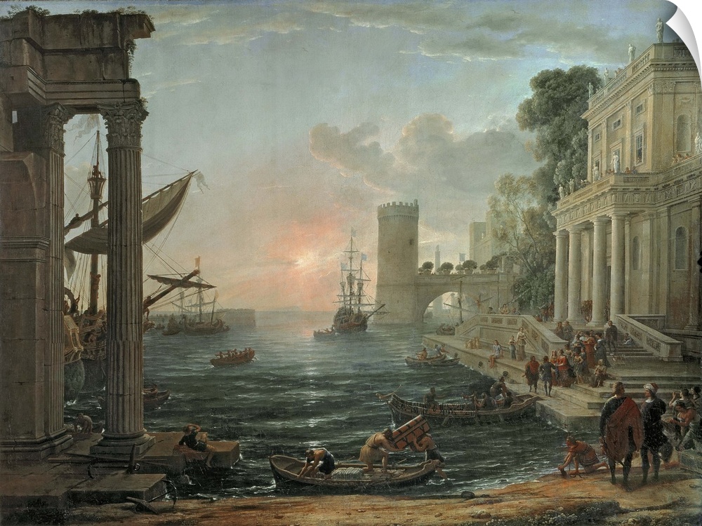 XCF4351 Seaport with the Embarkation of the Queen of Sheba, 1648 (oil on canvas)  by Claude Lorrain (Claude Gellee) (1600-...