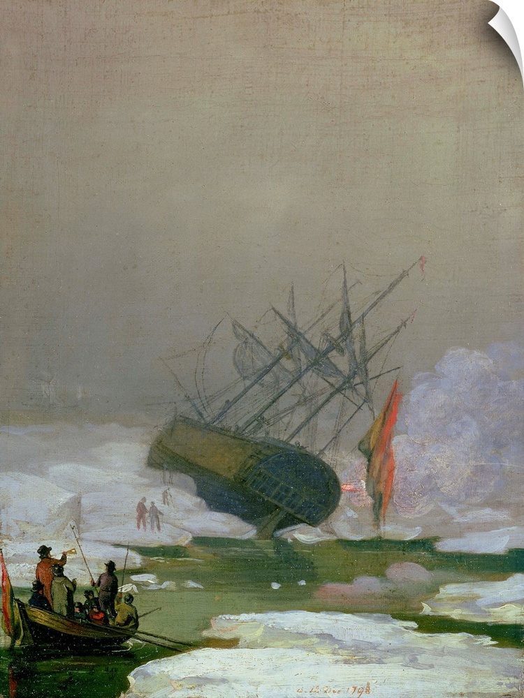 XKH141350 Ship in the Polar Sea, 12th December 1798 (oil on canvas) by Friedrich, Caspar David (1774-1840); 29.6x21.9 cm; ...