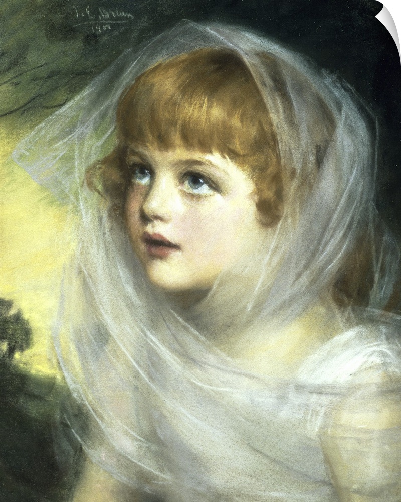 BAL69206 Simplicity and Innocence, 1900 (pastel)  by Breun, John Ernest (1862-1921); 38x30.5 cm; Haynes Fine Art at the Bi...